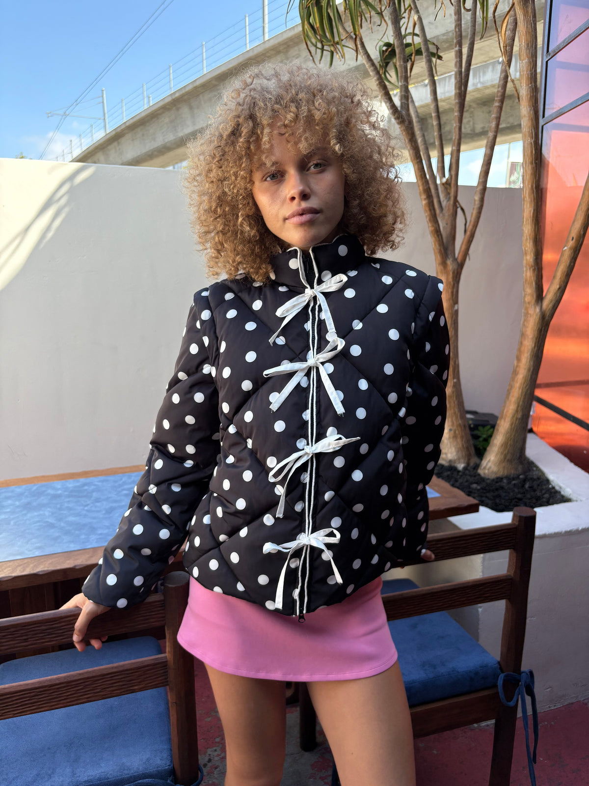 Lady Puffer Jacket - Black Dot - 11