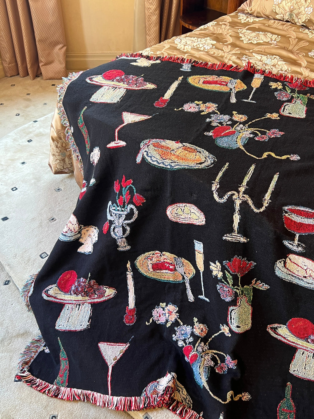 Archie Throw Blanket - Set The Table Caviar - 2
