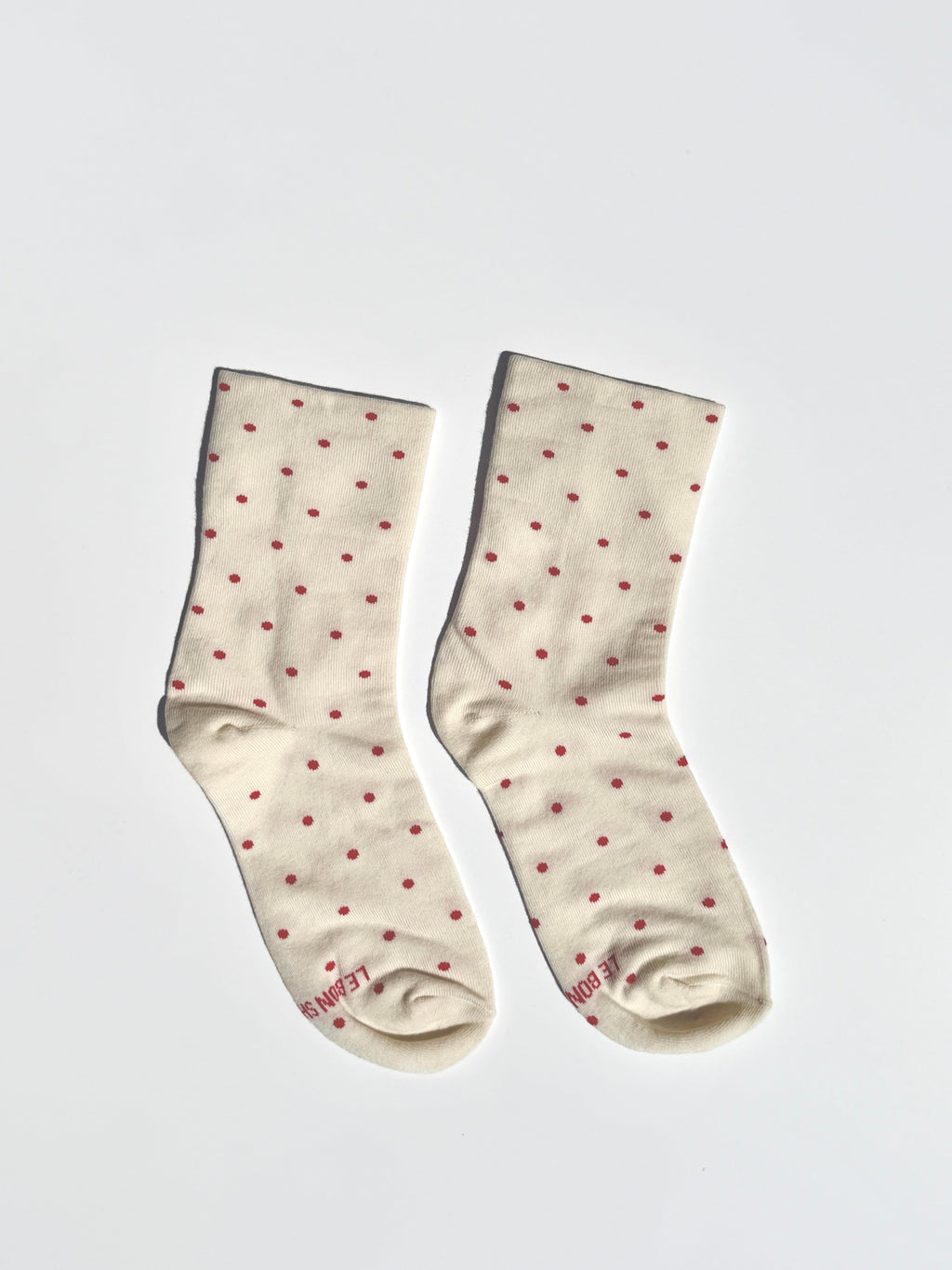 Patterned Sneaker Socks - Cream Red - 1