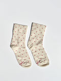 Patterned Sneaker Socks - Cream Red - 1