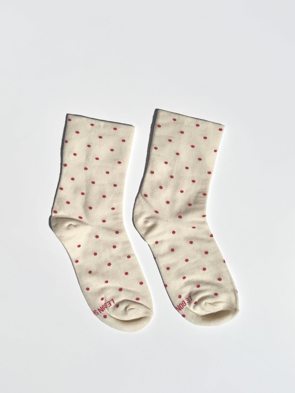 Patterned Sneaker Socks - Cream Red - 1
