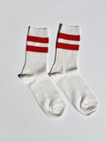 Her Varsity Socks - White Coral - 1