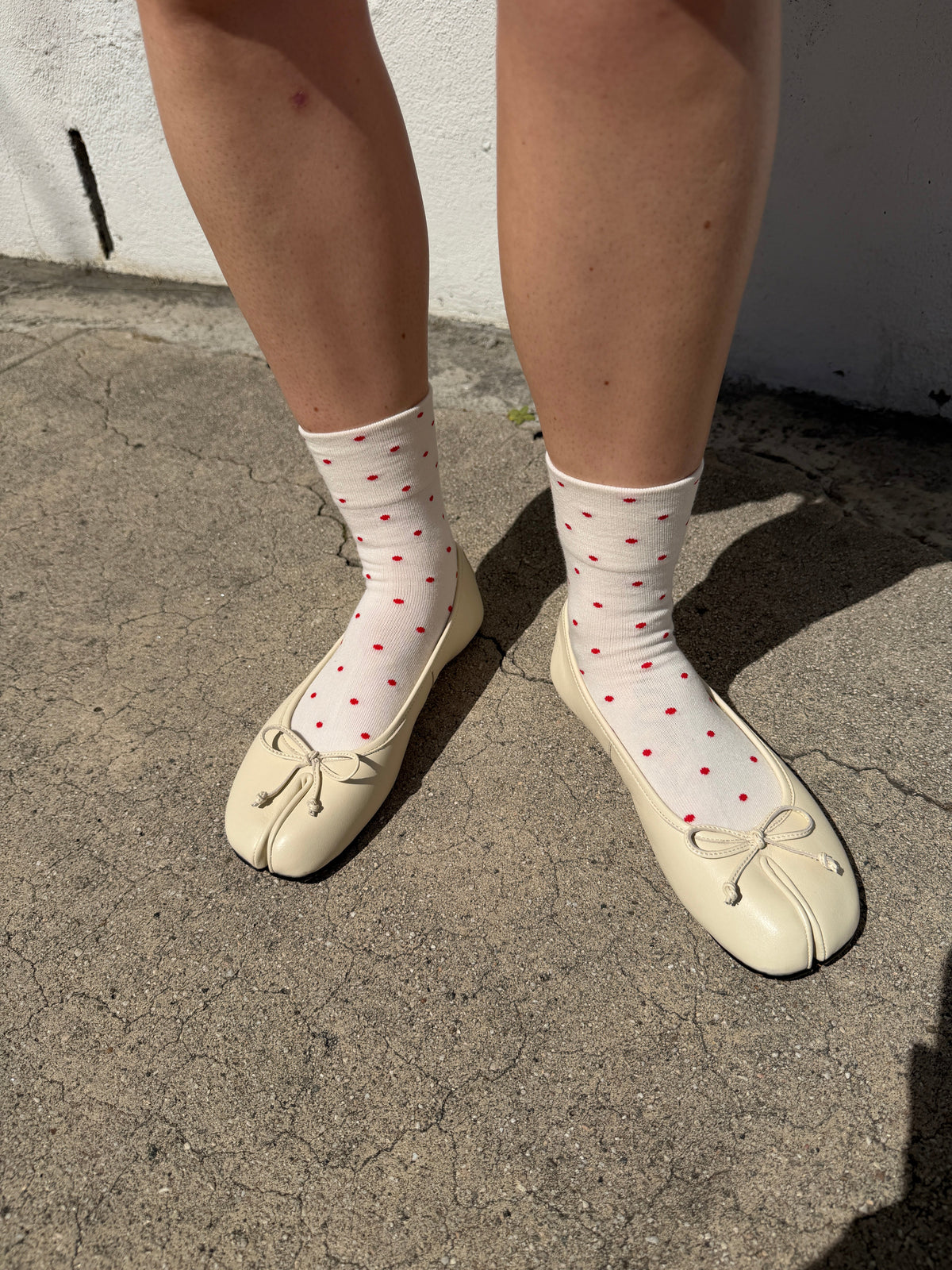 Patterned Sneaker Socks - Cream Red - 2