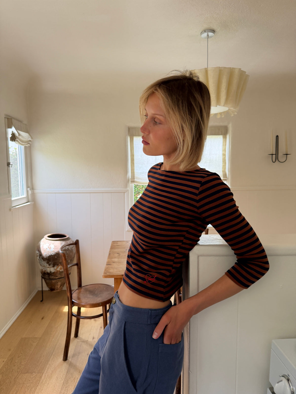 Nia Top - Tobacco Stripe - 3
