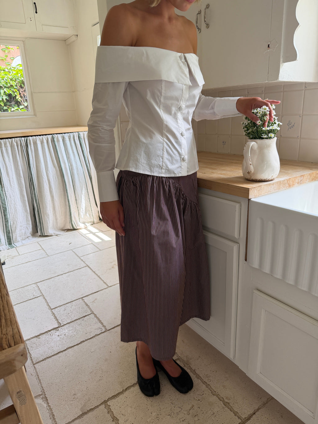 Maeve Midi Skirt - Saddle Stripe - 7