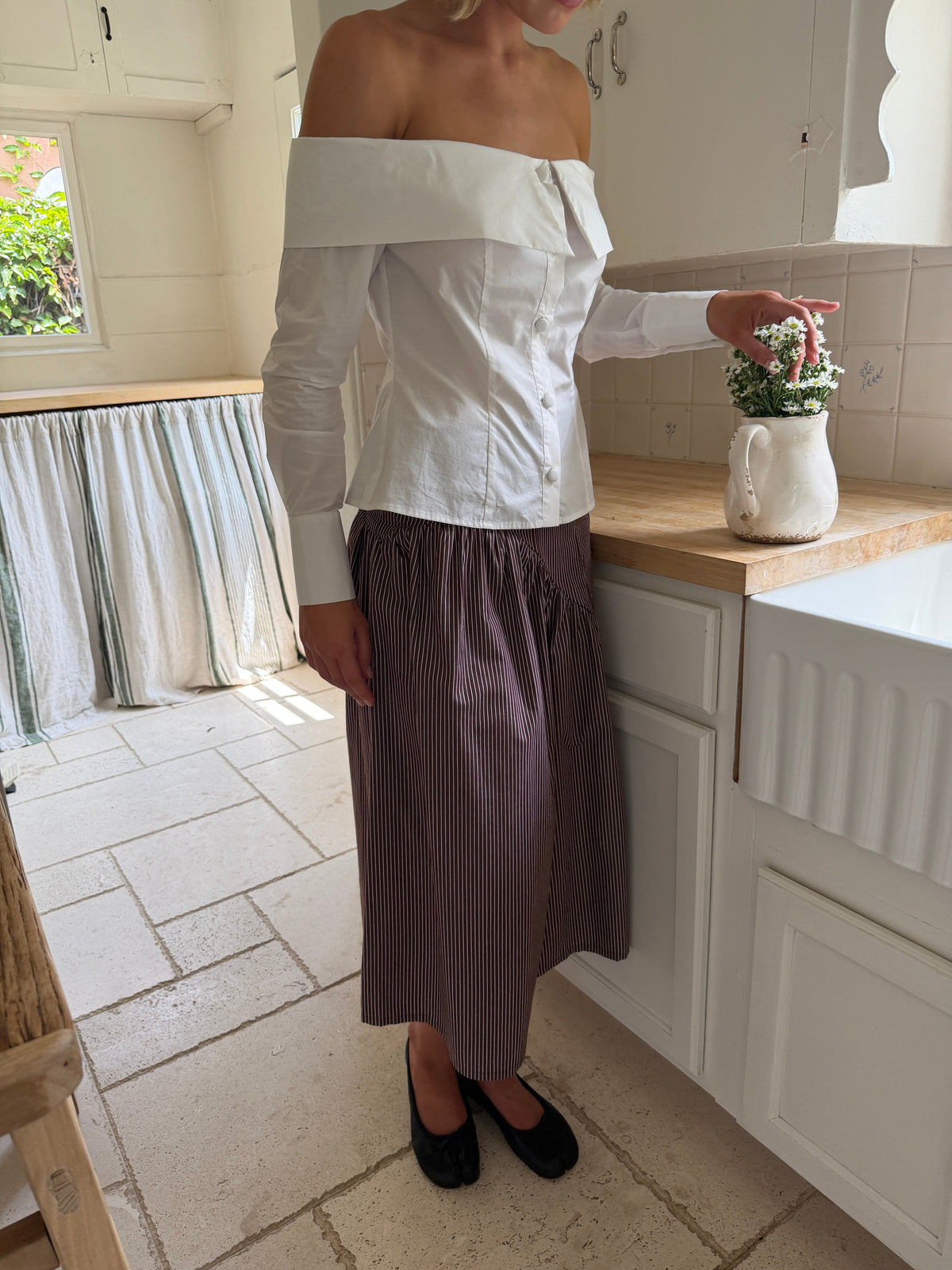 Maeve Midi Skirt - Saddle Stripe - 7