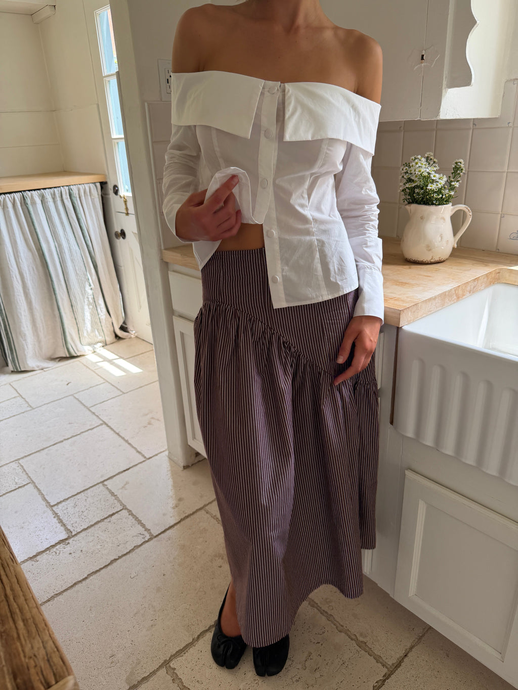 Maeve Midi Skirt - Saddle Stripe - 4