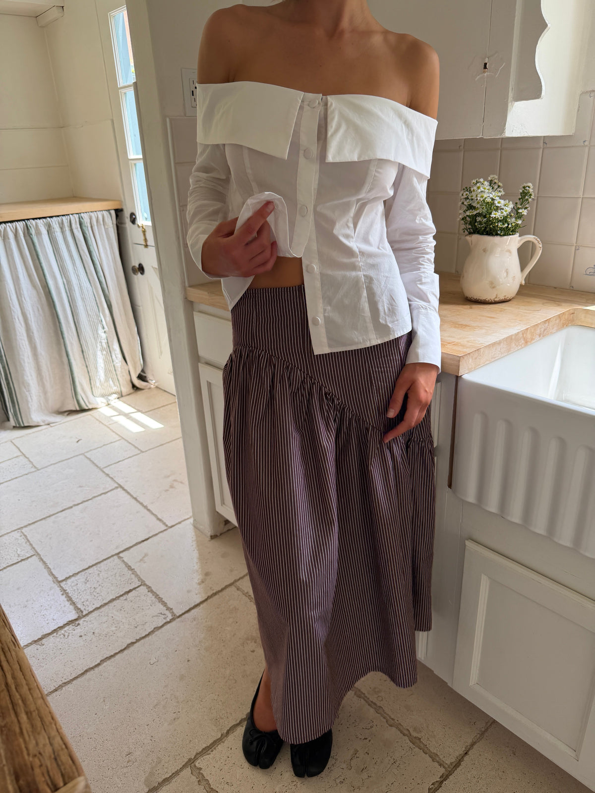 Maeve Midi Skirt - Saddle Stripe - 4