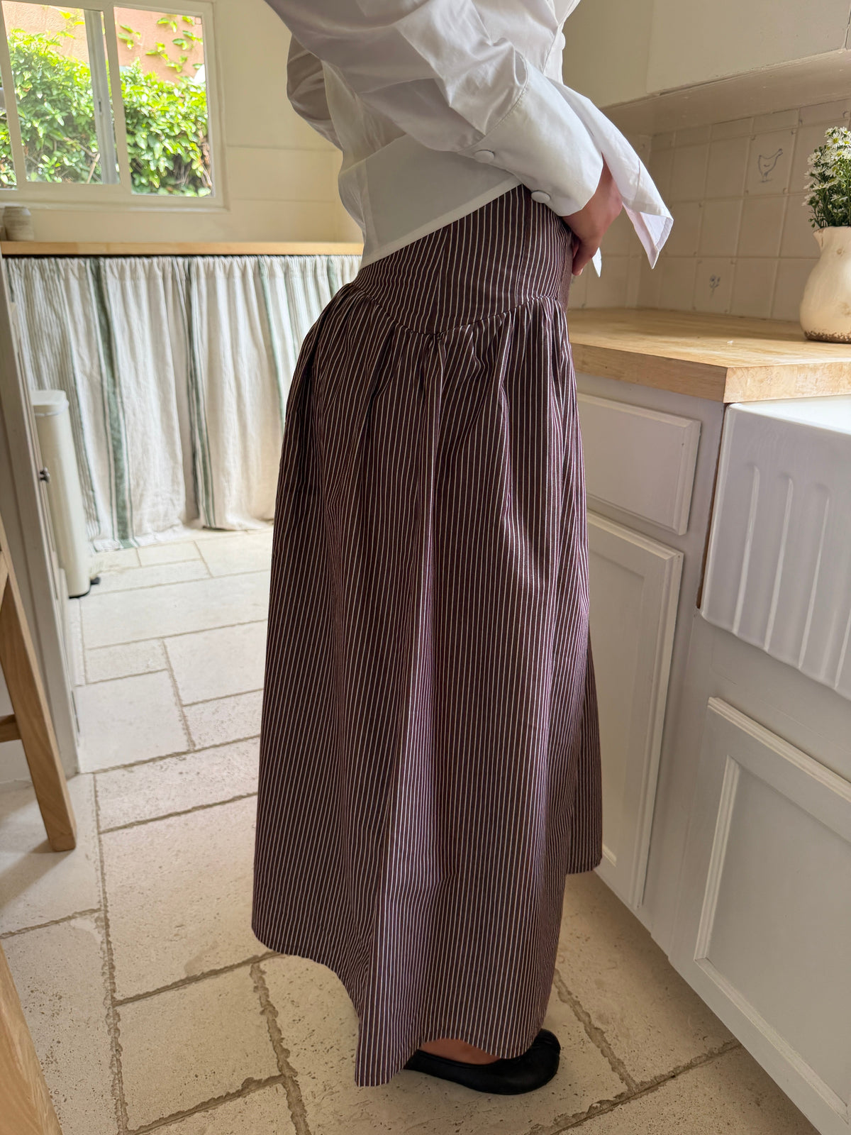 Maeve Midi Skirt - Saddle Stripe - 9