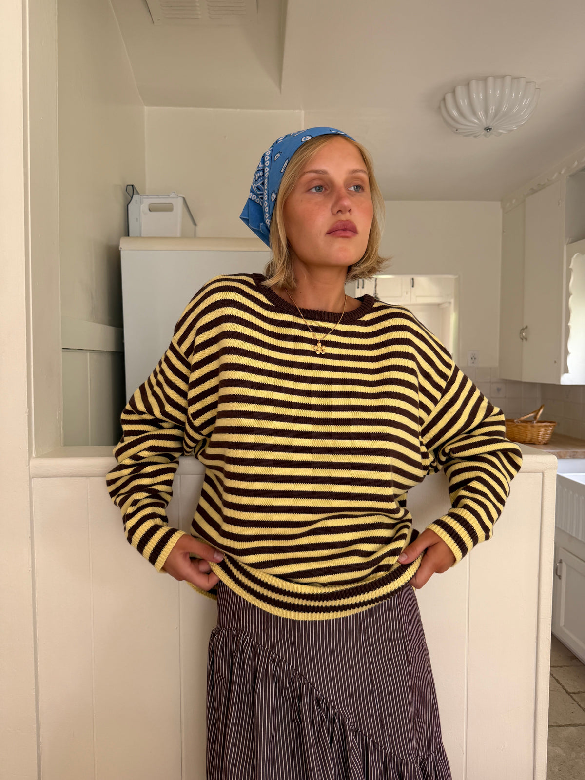 "I Can't Believe it's Not Vintage" Crewneck - Golden Stripe - 2