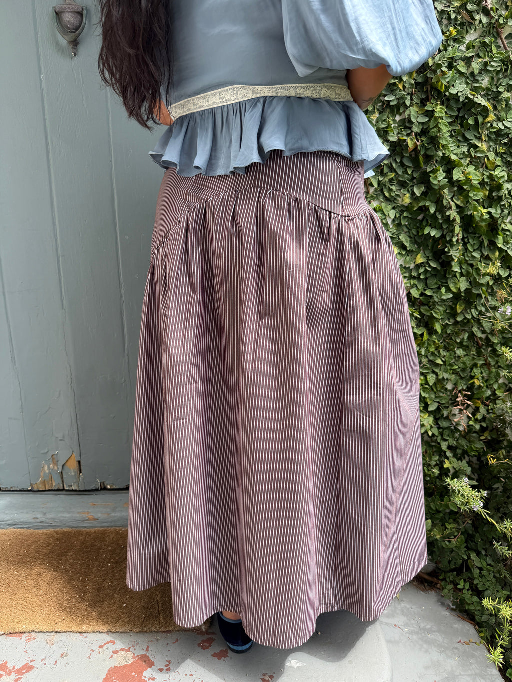 Maeve Midi Skirt - Saddle Stripe - 14
