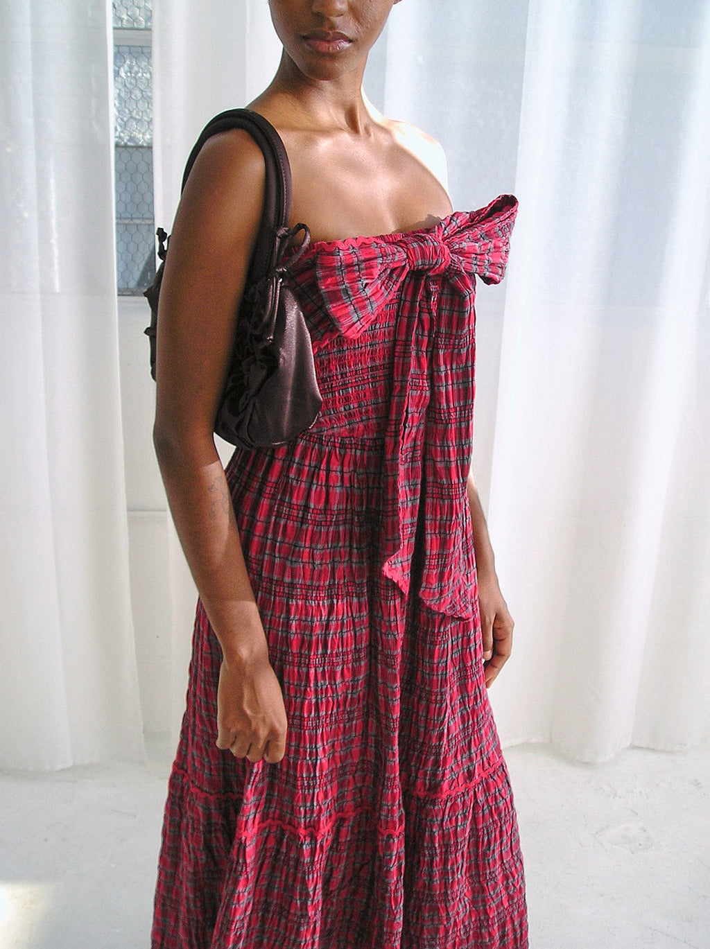 Mia Midi Dress - Red Check - 5