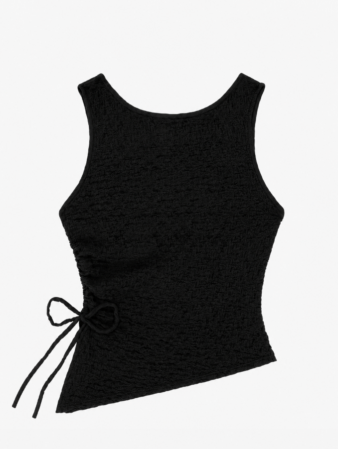 Erin Tank - Black Crinkle - 2
