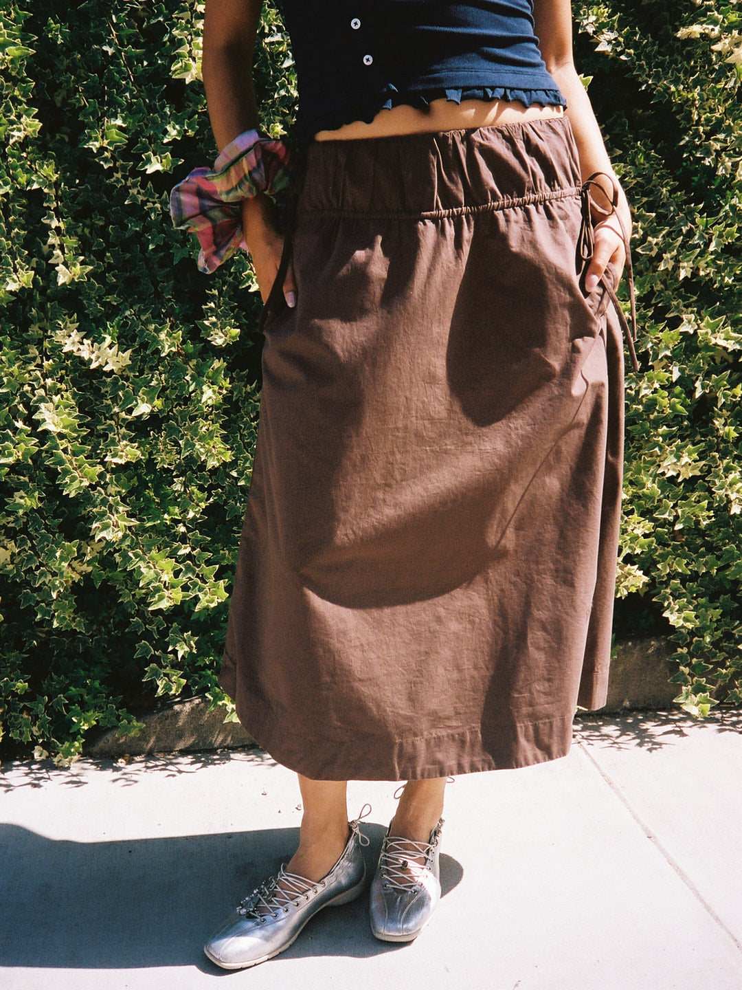 Caspia Volume Midi Skirt - Chocolate - 1