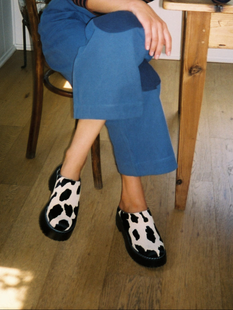 Lena Chunky Mule - Cow - 8