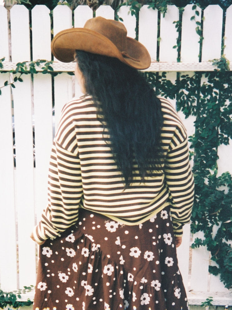"I Can't Believe it's Not Vintage" Crewneck - Golden Stripe - 5