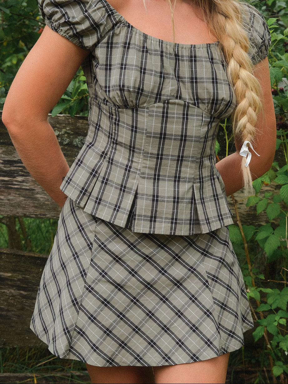 Pat Top - Moss Plaid - 5