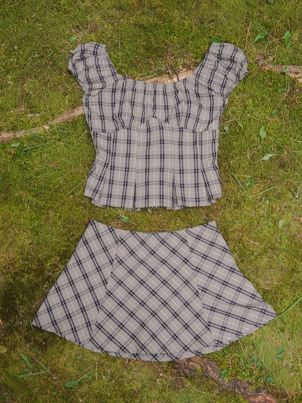 Pat Top - Moss Plaid - 7