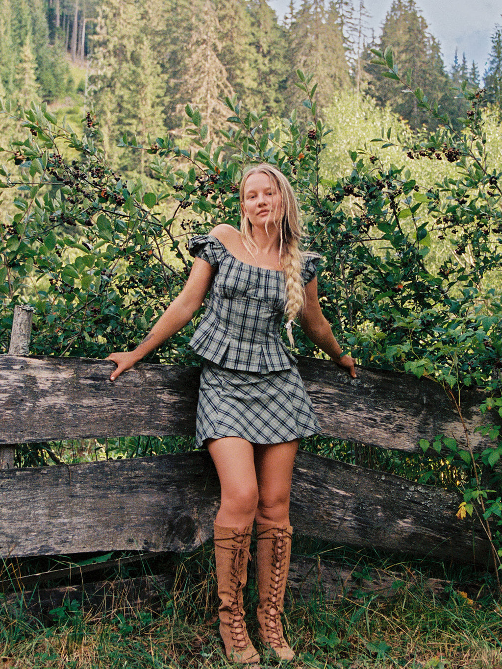 Pat Top - Moss Plaid - 8