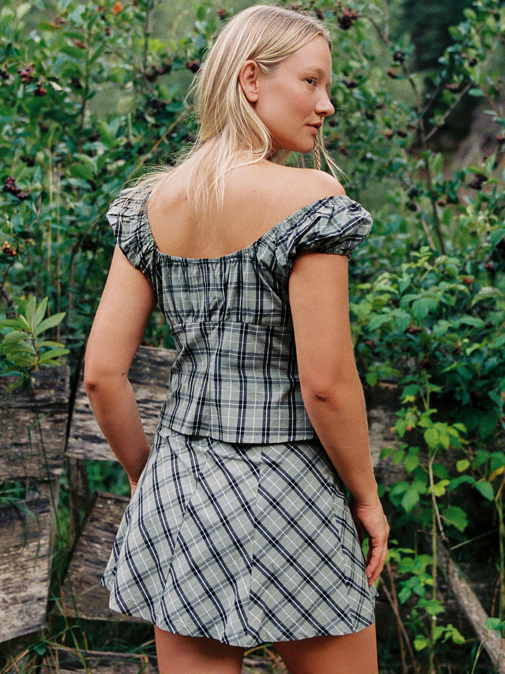 Pat Top - Moss Plaid - 6