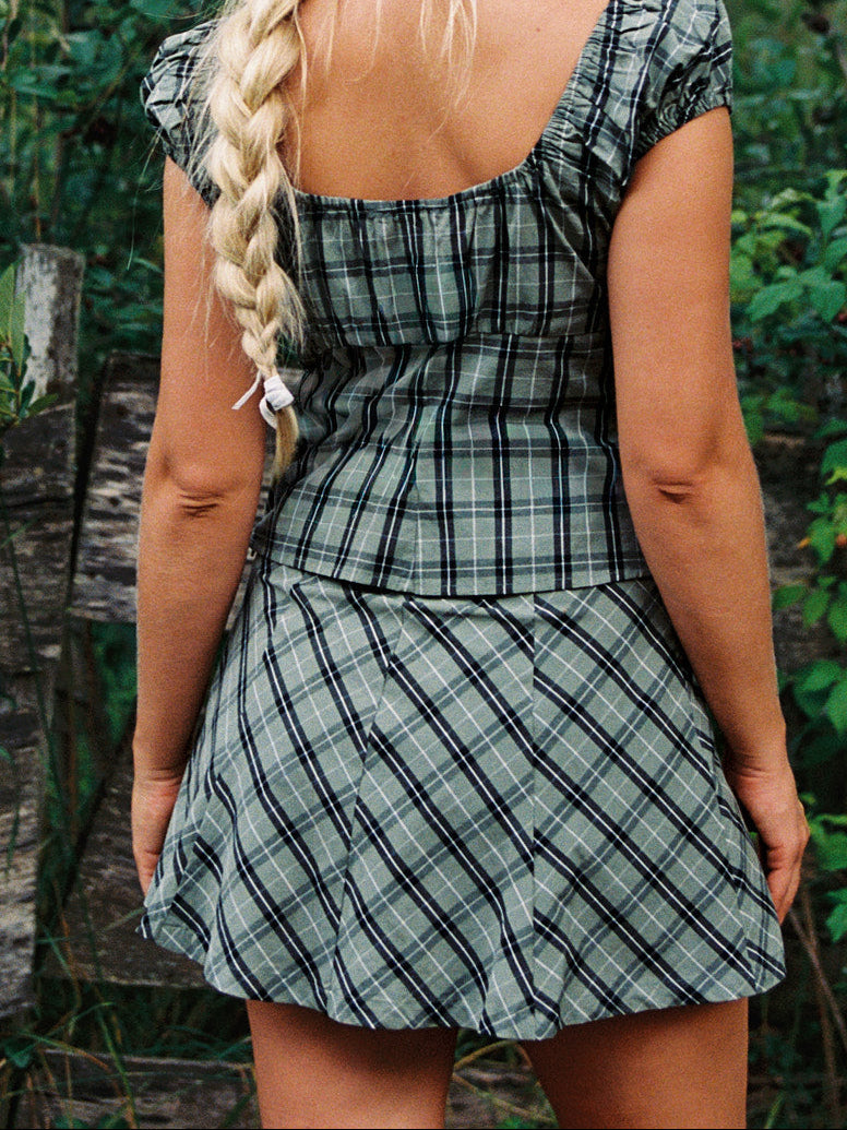 Pat Top - Moss Plaid - 10
