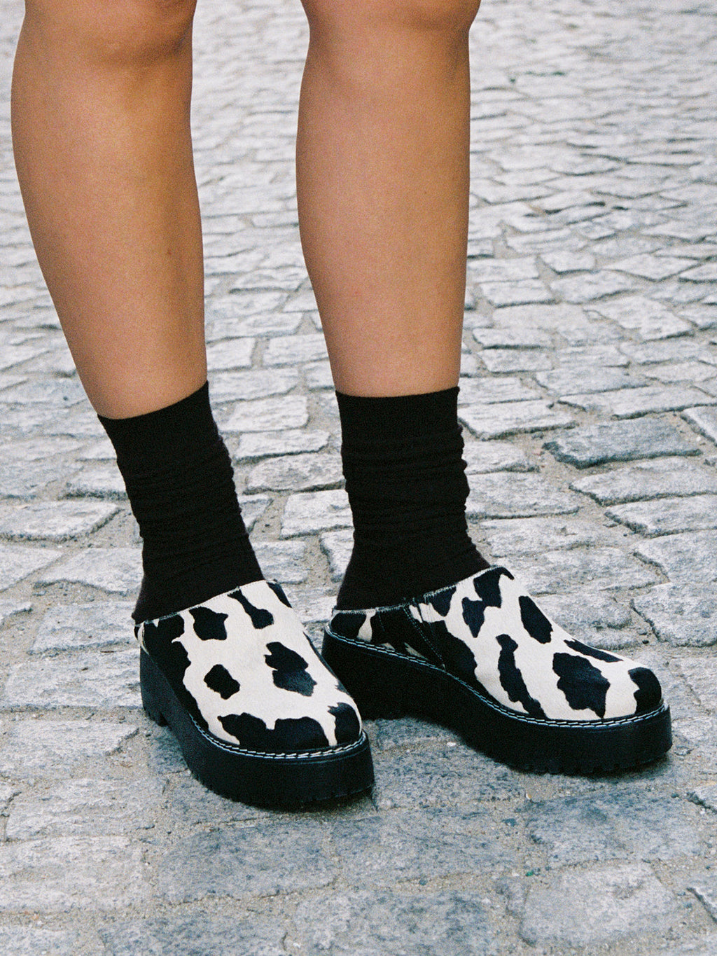 Lena Chunky Mule - Cow - 3