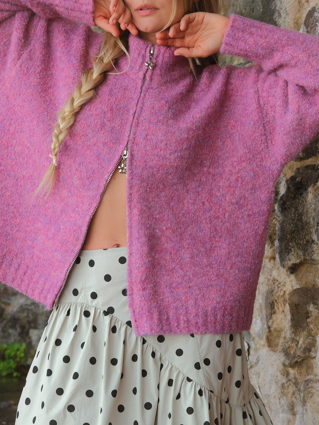 Gemma Zip Up - Pink Marble - 5