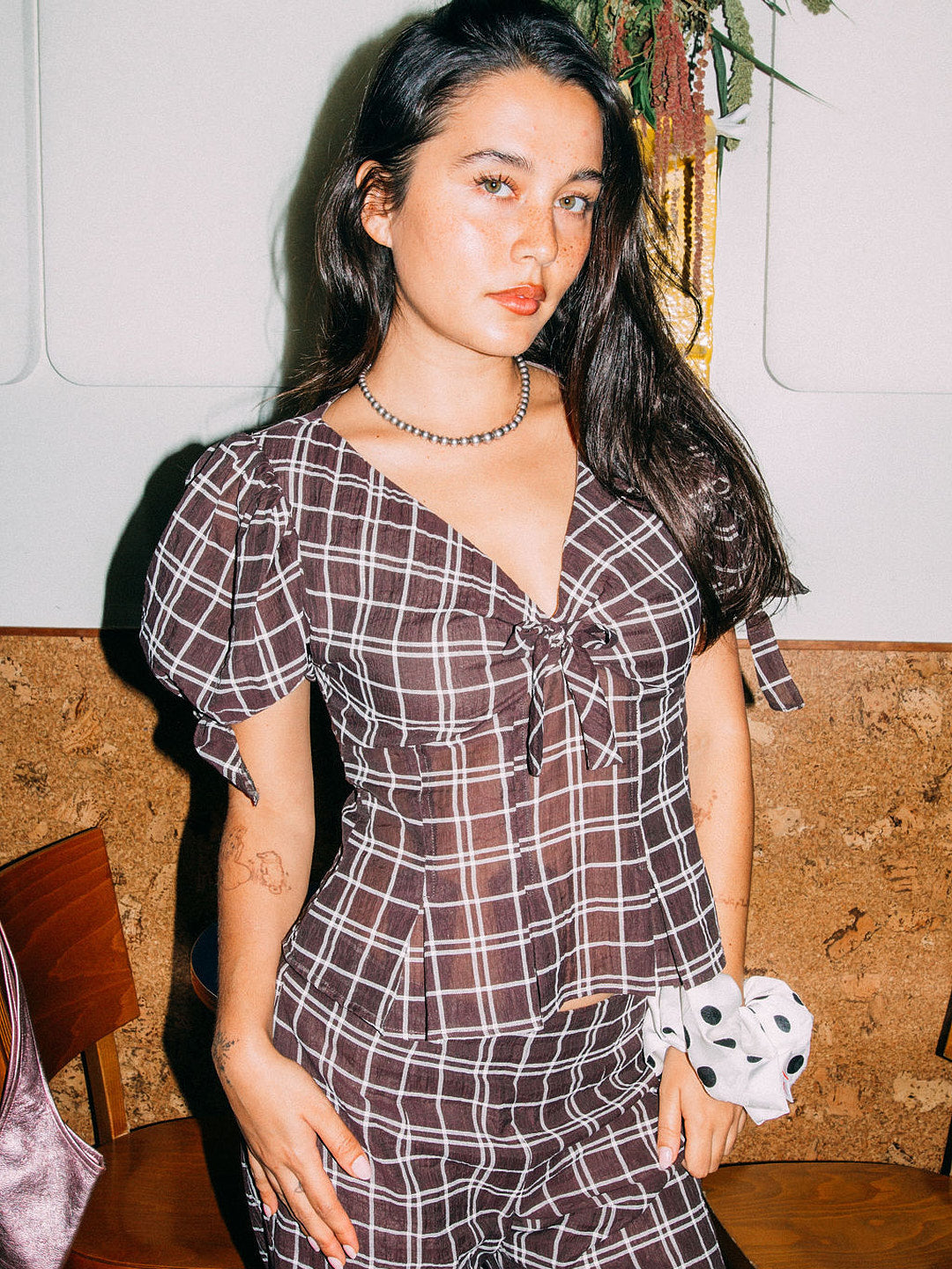 Ariel Top - Espresso Plaid - 2