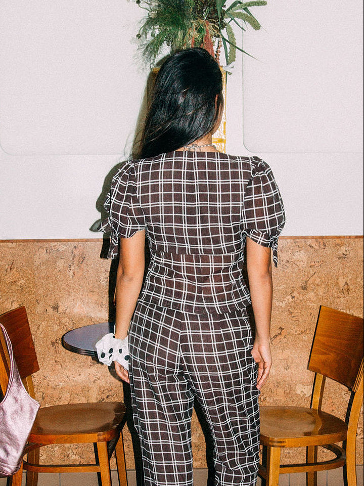 Ariel Top - Espresso Plaid - 6