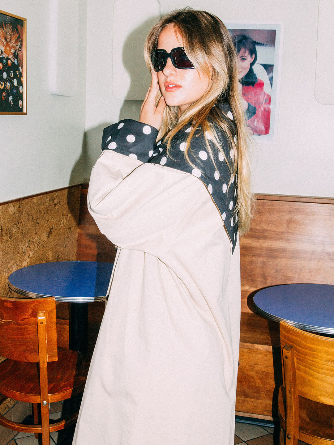 Olson Trench - Black/White Dot - 7