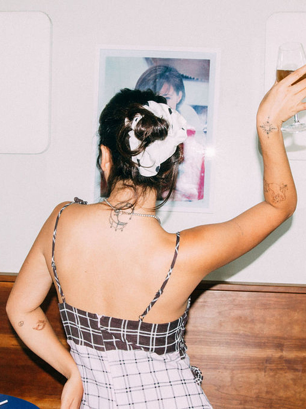 Scrunchie - White Dot - 7