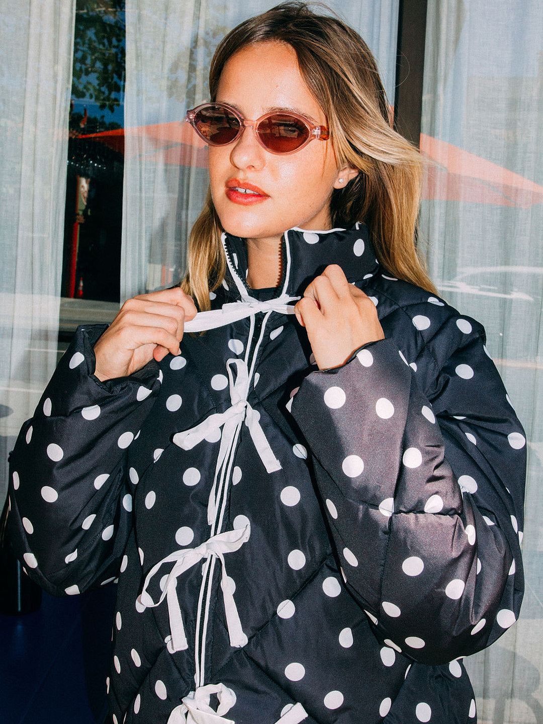 Lady Puffer Jacket - Black Dot - 2