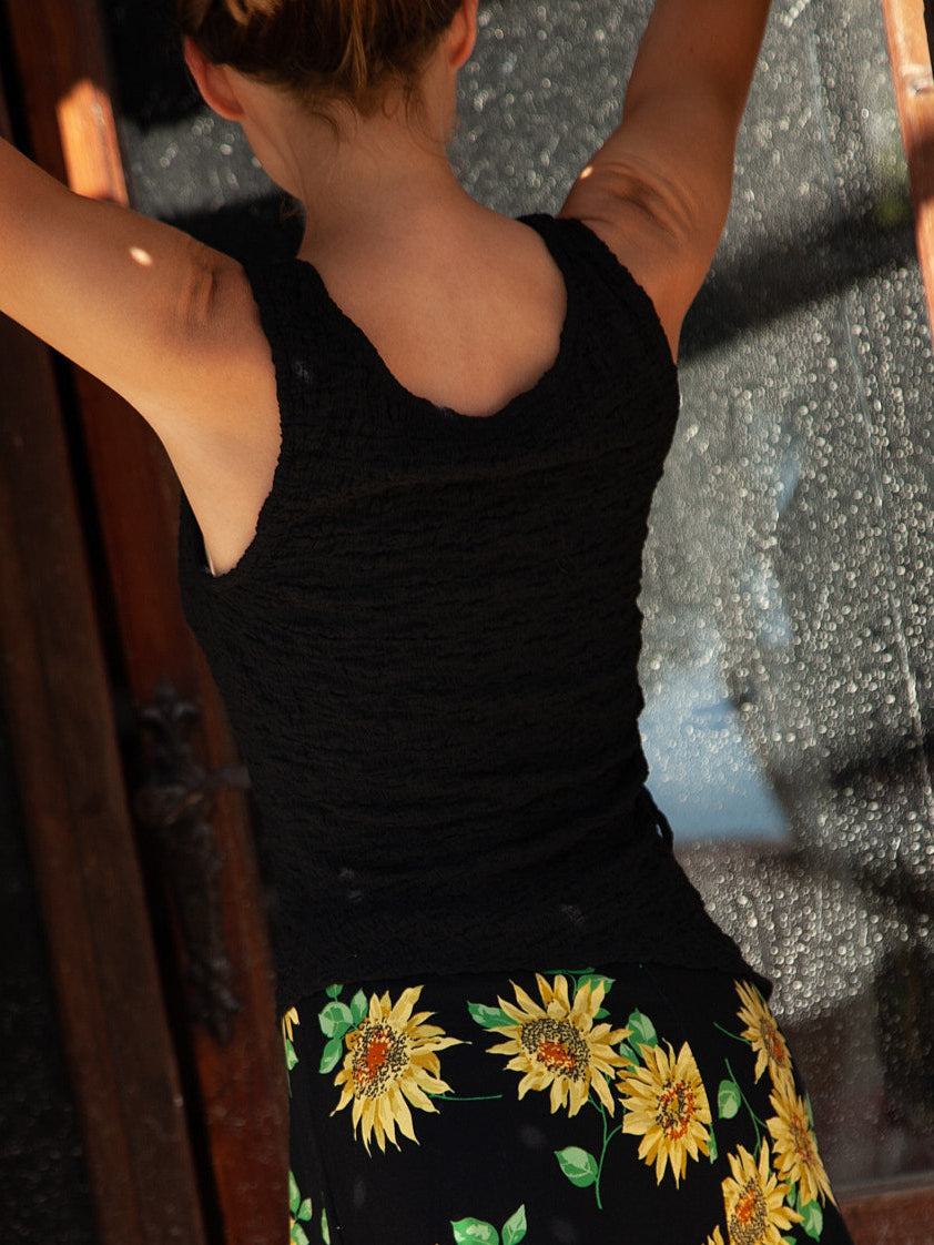 Erin Tank - Black Crinkle - 4