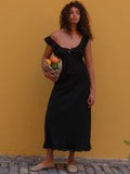 Eloise Midi Dress - Black - 1