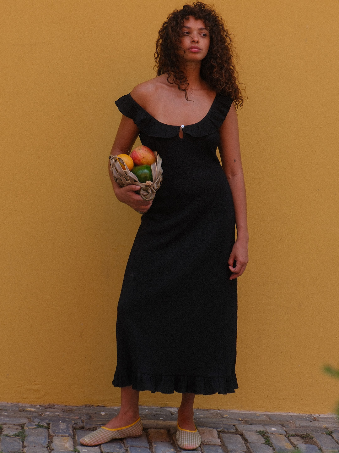 Eloise Midi Dress - Black - 1