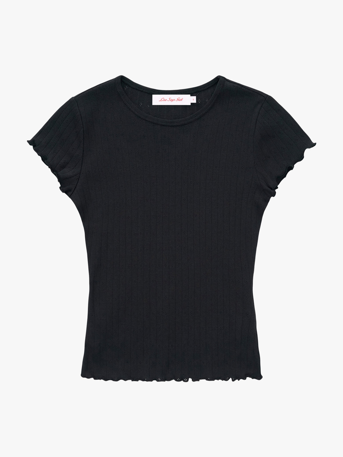 Amber Tee - Black Pointelle - 2