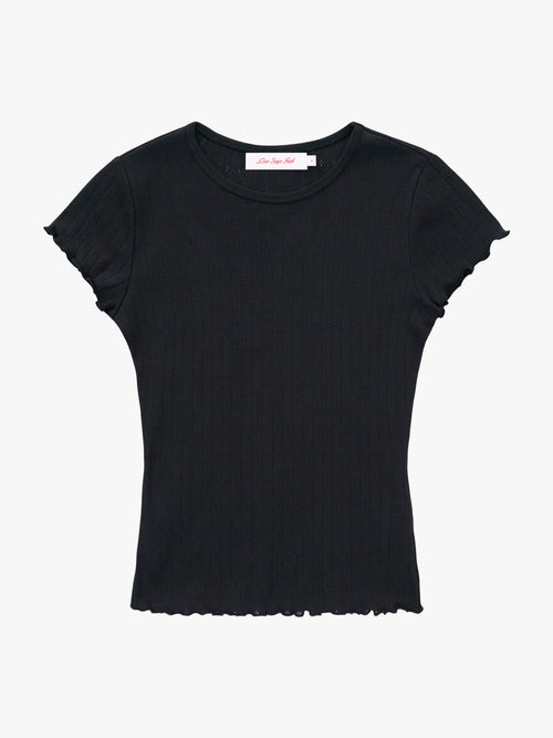 Amber Tee - Black Pointelle - 2