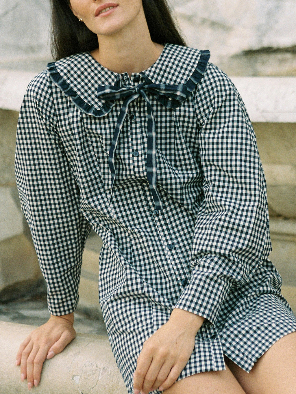 Piper Dress - Midnight Check Mix - 1