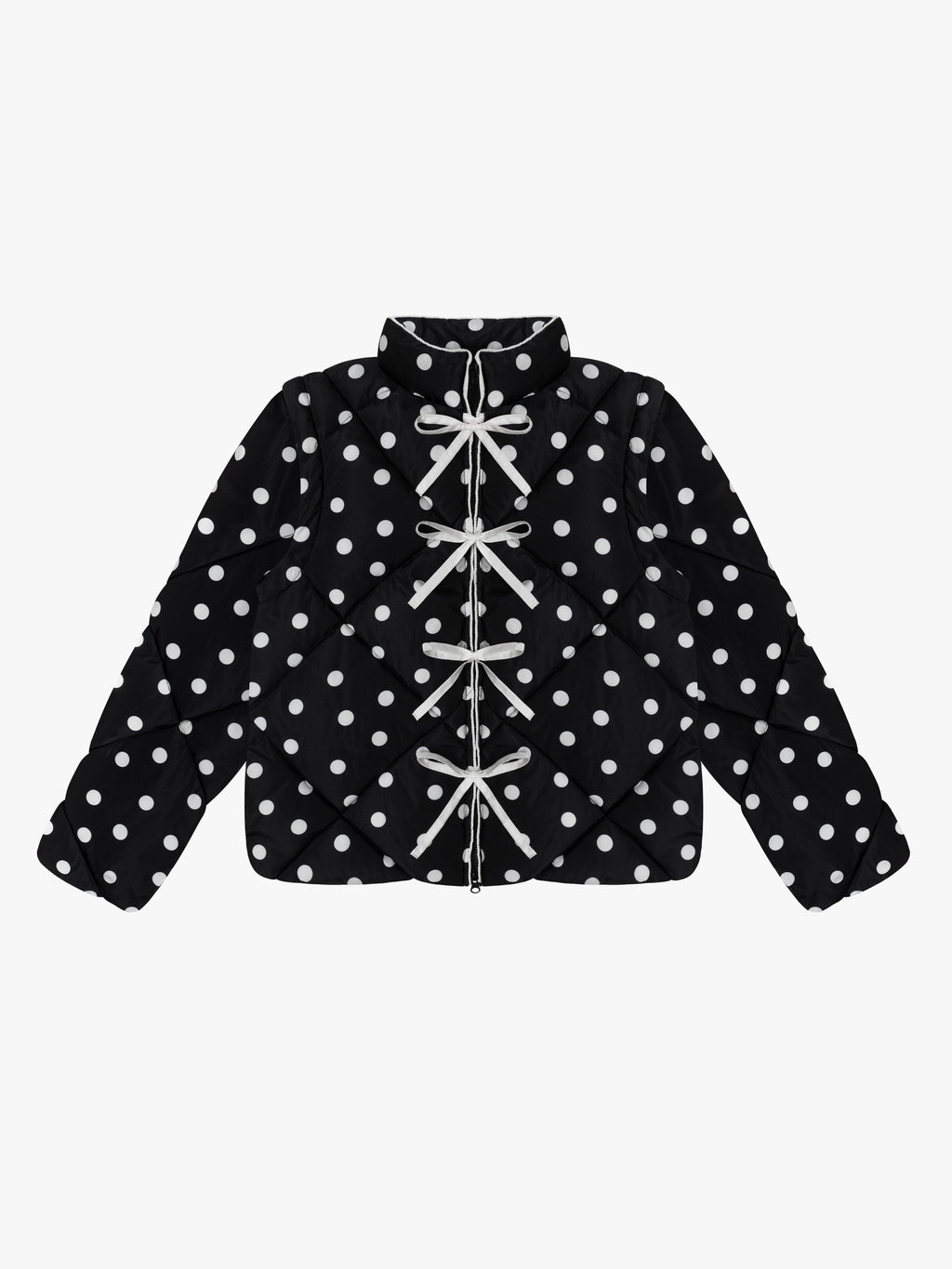 Lady Puffer Jacket - Black Dot - 1