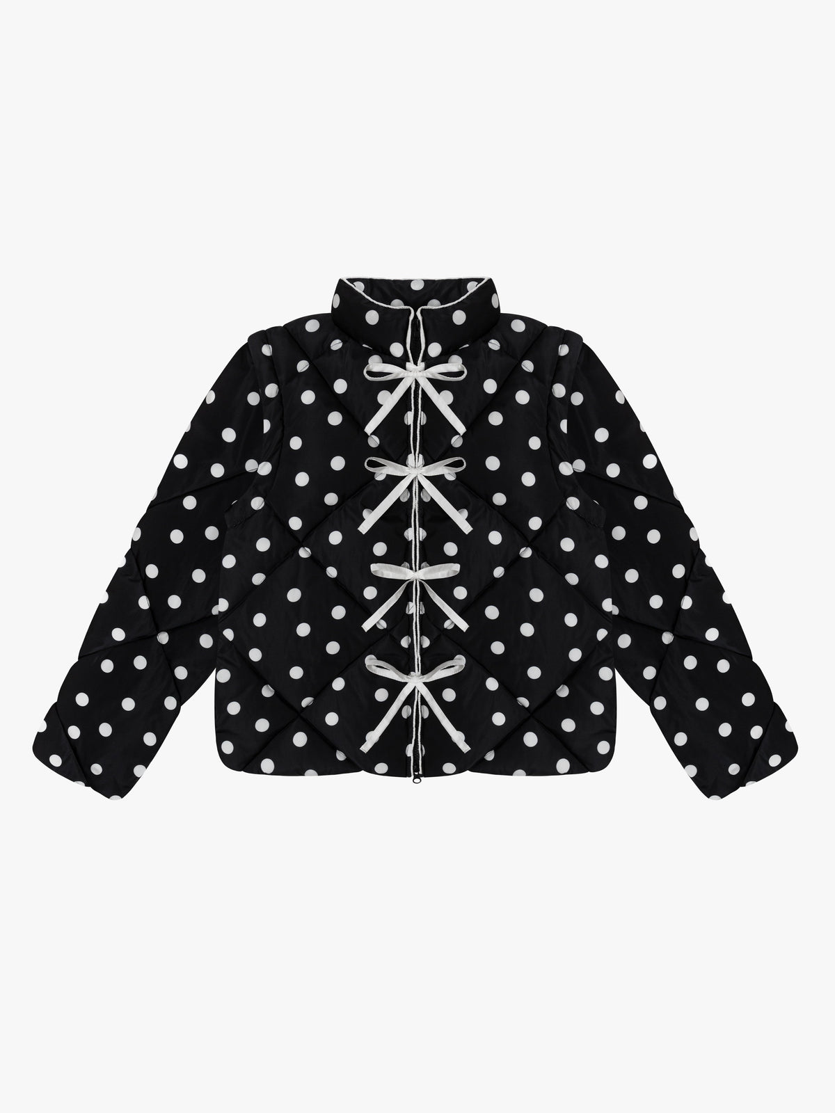 Lady Puffer Jacket - Black Dot - 1