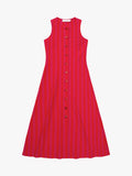 Manon Midi Dress - Raspberry Stripe - 1