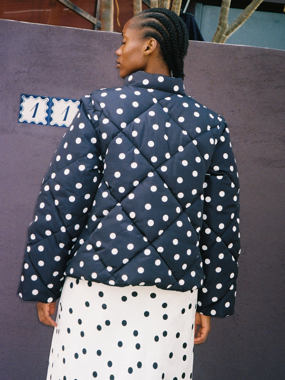 Lady Puffer Jacket - Black Dot - 7