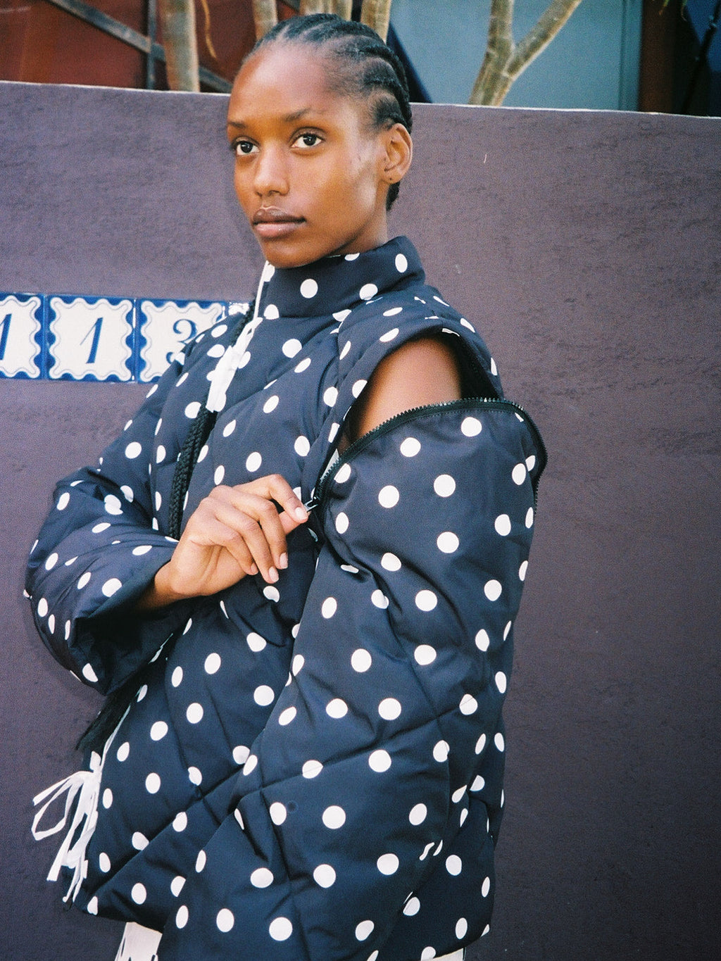 Lady Puffer Jacket - Black Dot - 6
