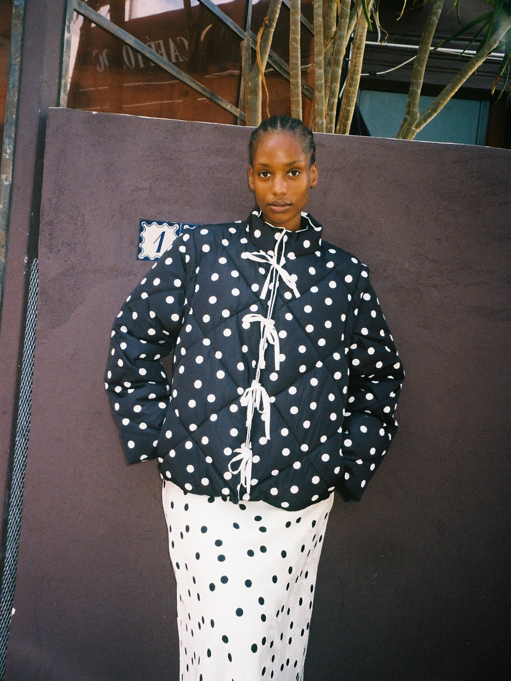 Lady Puffer Jacket - Black Dot - 9