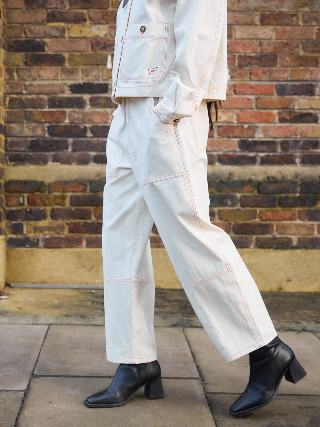 Rei Pant - Cream/Red - 4