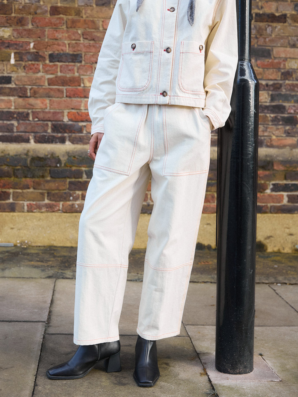 Rei Pant - Cream/Red - 1