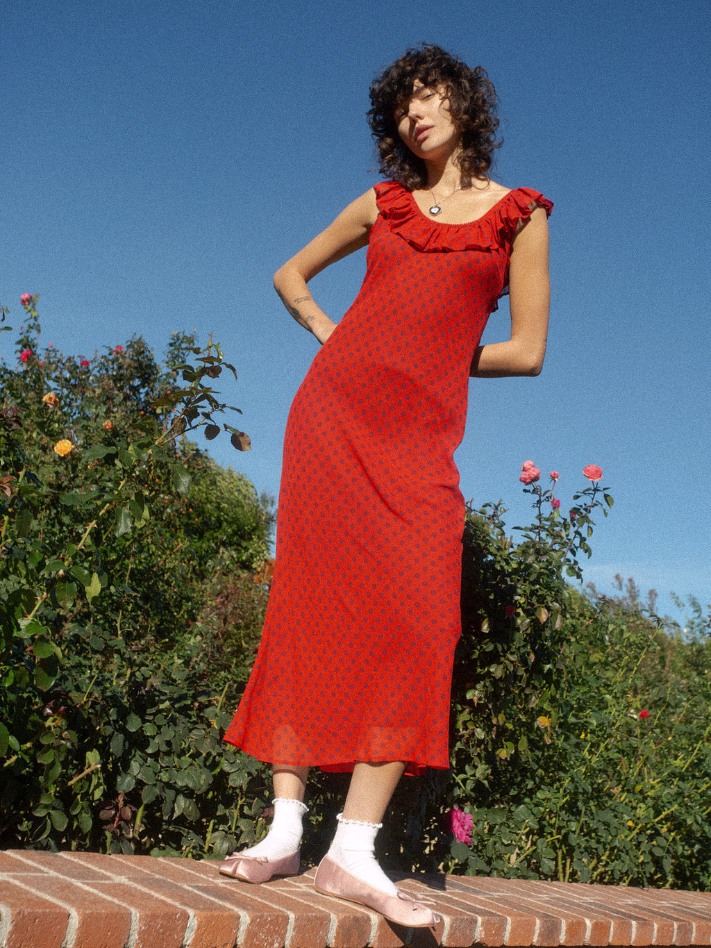 Dahlia Dress - Red Dot - 2