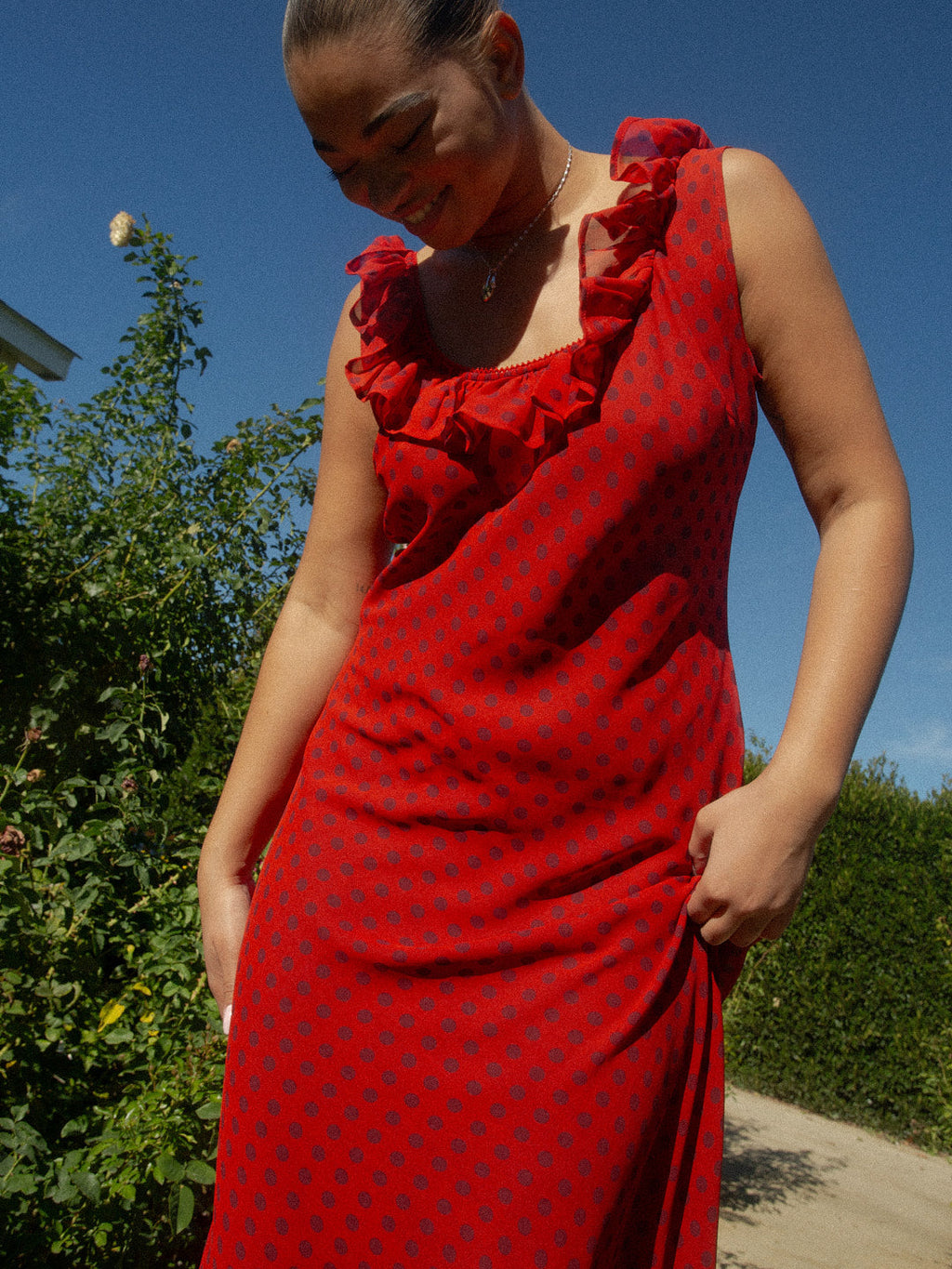 Dahlia Dress - Red Dot - 8