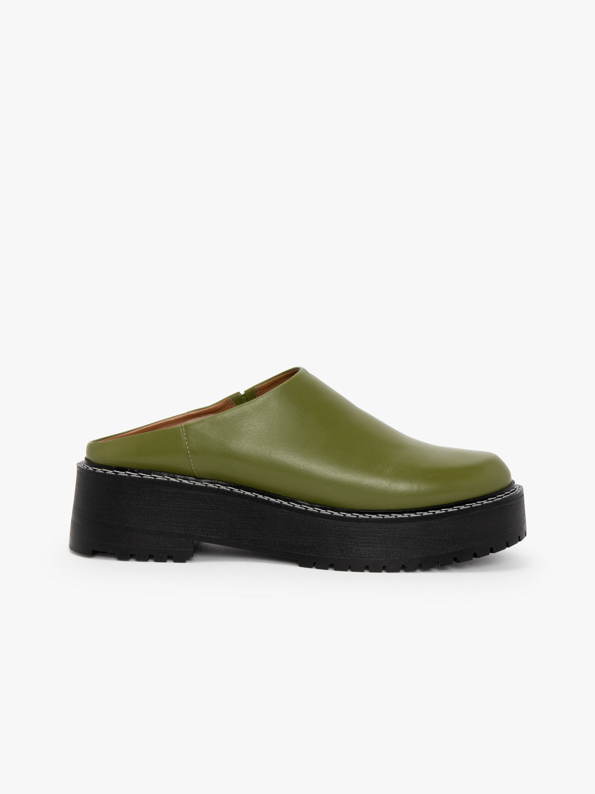 Lena Chunky Mule - Olive - 3